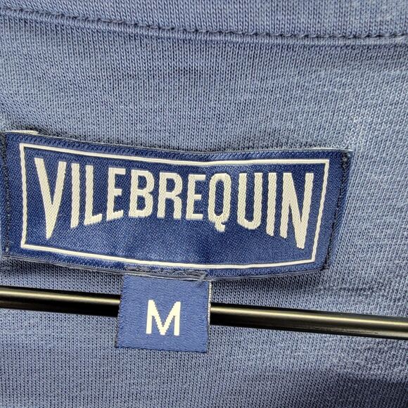 Vilebrequin Polo Shirt Mens Size M Blue Logo Lightweight Stretch Casual Resort - Picture 5 of 10